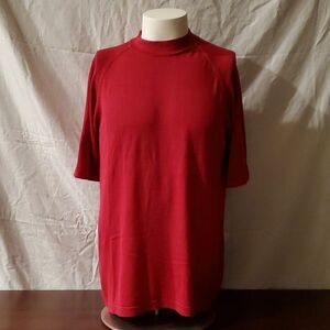 NWOT Norm Thompson Red Crewneck Knit Sweater Long Sleeve Heritage Classics